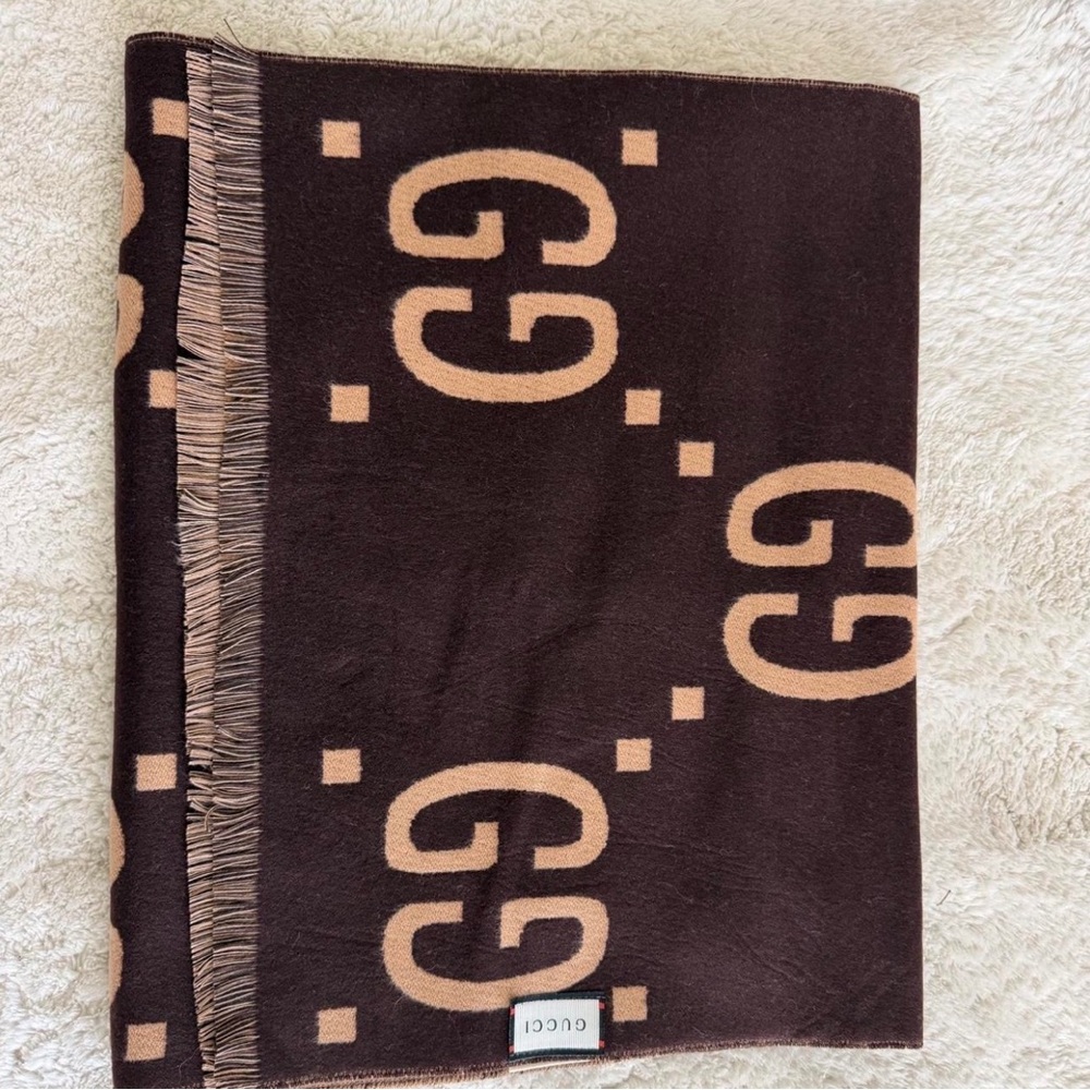 Gucci Jacquard Wool Silk Scarf - Picture 5 of 6